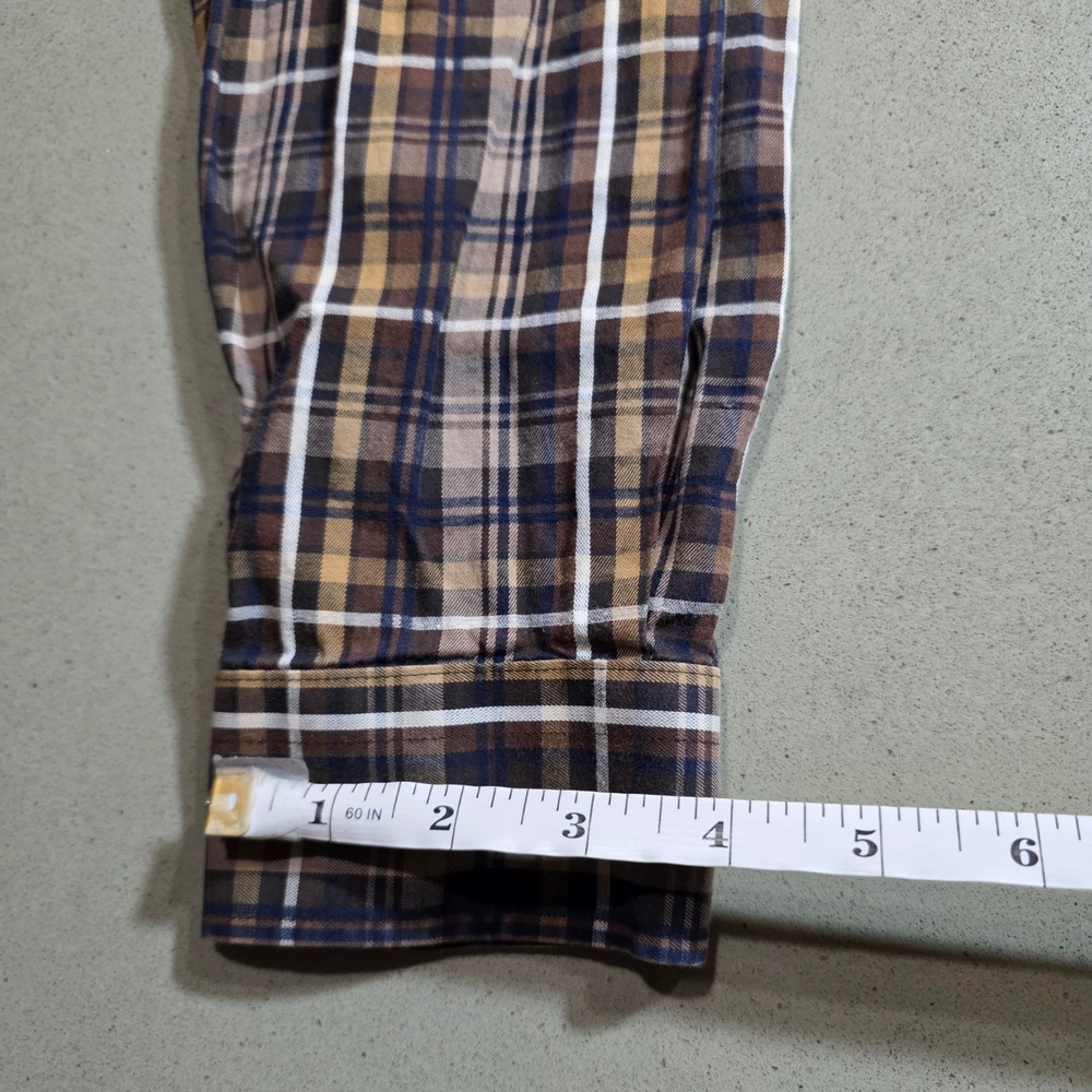 Cremieux Classics Mens Large Brown Plaid Button Down Shirt Long Sleeve L - Picture 9 of 11